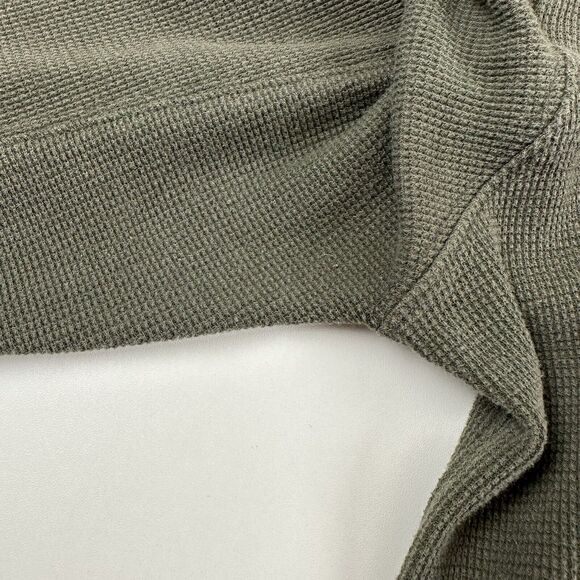 Free People Green Mock Neck Thermal Long Sleeve Shirt Padded Shoulder Top XS - Picture 7 of 7